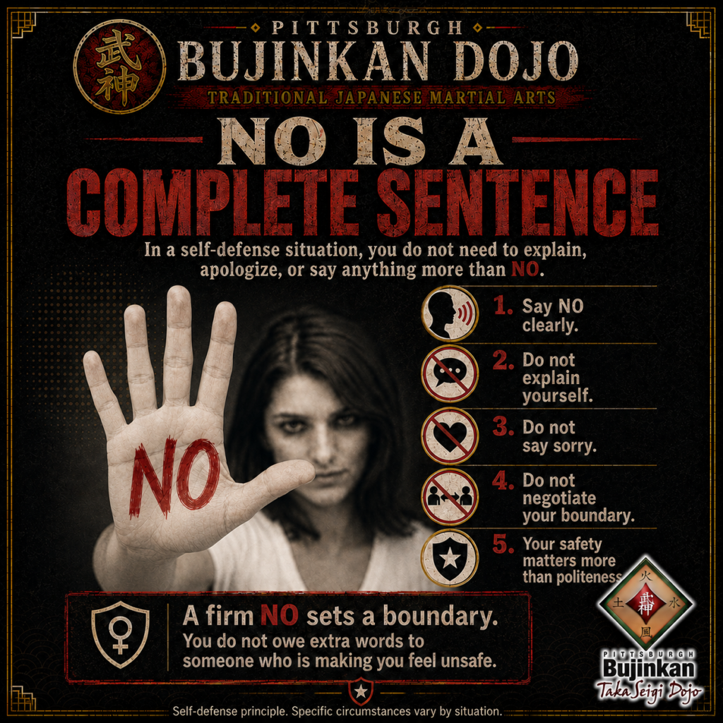 NO is a complete sentence in self defense
